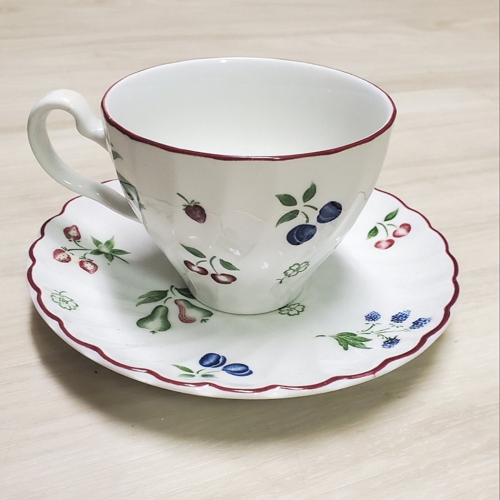 Johnson Bros. 🇬🇧  Sweetbriar Pattern Teacup & Saucer Fluted Swirl